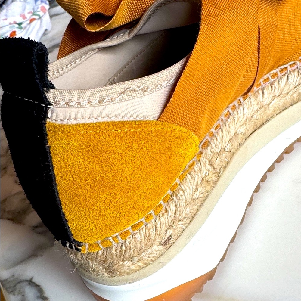 Free People Champin Mustard & Blush Espadrilles women’s size 36/6 - Picture 9 of 12